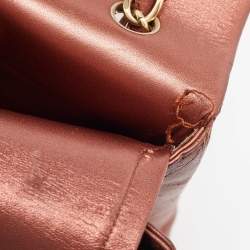 Pre Owned Chanel Copper Quilted Leather Maxi Classic Double Flap Bag