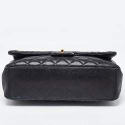 Chanel Black Quilted Caviar Leather Maxi Classic Double Flap Bag