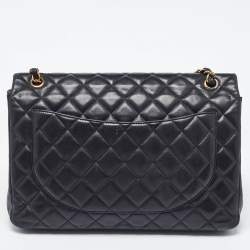 Chanel Black Quilted Caviar Leather Maxi Classic Double Flap Bag