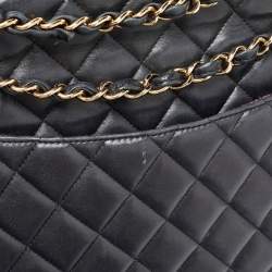 Chanel Black Quilted Caviar Leather Maxi Classic Double Flap Bag