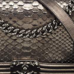 Chanel Metallic Quilted Leather Medium Boy Flap Bag