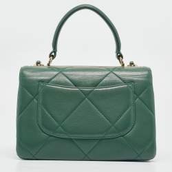 Chanel Green Quilted Leather Small Trendy CC Top Handle Bag