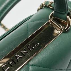 Chanel Green Quilted Leather Small Trendy CC Top Handle Bag