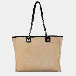 Chanel Beige/Brown Canvas Small Deauville Tote Bag