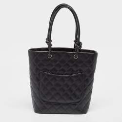 Chanel Black/White Quilted Leather Medium Ligne Cambon Bucket Tote