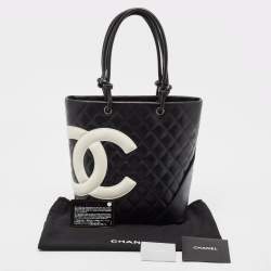 Chanel Black/White Quilted Leather Medium Ligne Cambon Bucket Tote