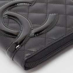 مملوكة مسبقًا Chanel Black Quilted Leather Cambon Ligne Zippy Organizer Wallet