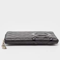 مملوكة مسبقًا Chanel Black Quilted Leather Cambon Ligne Zippy Organizer Wallet