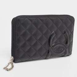 مملوكة مسبقًا Chanel Black Quilted Leather Cambon Ligne Zippy Organizer Wallet