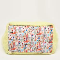 Pre Owned Chanel Yellow Terry Cloth CC Beach Tote w/Towel Set