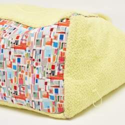 Pre Owned Chanel Yellow Terry Cloth CC Beach Tote w/Towel Set