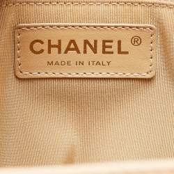 Pre Owned Chanel Light Beige Leather Cerf Shopper Tote