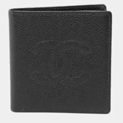 Pre Owned Chanel Black Caviar Leather Bifold Wallet