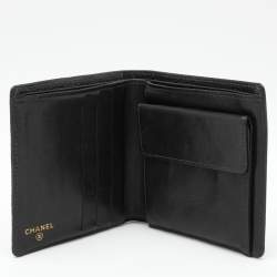 Pre Owned Chanel Black Caviar Leather Bifold Wallet