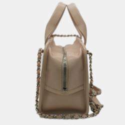Chanel Pink Quilted Caviar Small Deauville Bowling Bag