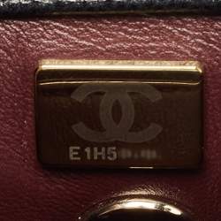 Pre Owned Chanel Black Quilted Caviar Leather Small Coco Top Handle Bag
