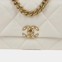 Chanel White Leather Large 19 Shoulder Bags