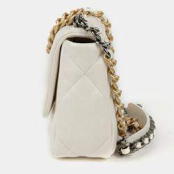 Chanel White Leather Large 19 Shoulder Bags