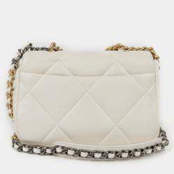 Chanel White Leather Large 19 Shoulder Bags