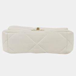 Chanel White Leather Large 19 Shoulder Bags