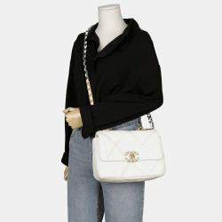 Chanel White Leather Large 19 Shoulder Bags