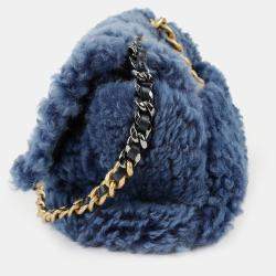 Chanel Blue Shearing 19 Flap Shoulder Bag