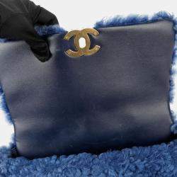 Chanel Blue Shearing 19 Flap Shoulder Bag