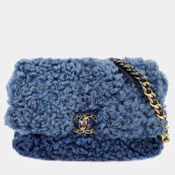 Chanel Blue Shearing 19 Flap Shoulder Bag