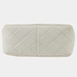 Chanel White Quilted Leather CC Hobo Bag