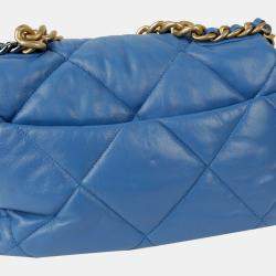 Chanel Blue Leather Large 19 Shoulder Bag