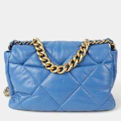 Chanel Blue Leather Large 19 Shoulder Bag