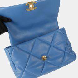 Chanel Blue Leather Large 19 Shoulder Bag