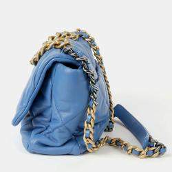 Chanel Blue Leather Large 19 Shoulder Bag