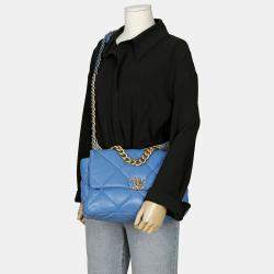 Chanel Blue Leather Large 19 Shoulder Bag