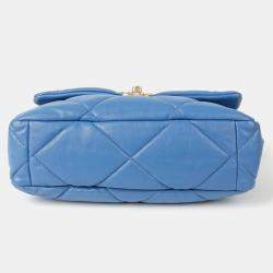 Chanel Blue Leather Large 19 Shoulder Bag