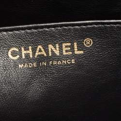 Pre Owned Chanel Black Quilted Caviar Leather Maxi Classic Single Flap Bag