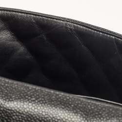 Pre Owned Chanel Black Quilted Caviar Leather Maxi Classic Single Flap Bag