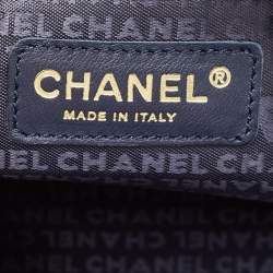 Pre Owned Chanel Navy Blue Quilted Nubuck Leather Timeless Bowler Bag