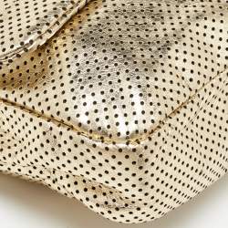 Pre Owned Chanel Gold Drill Perforated Leather 2.55 Reissue Classic Flap Bag