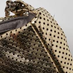Pre Owned Chanel Gold Drill Perforated Leather 2.55 Reissue Classic Flap Bag