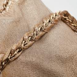 Pre Owned Chanel Gold Leather Large Luxe Ligne Bowler Bag