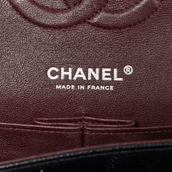 Pre Owned Chanel Black Quilted CaviarLeather Medium Classic Double Flap Bag