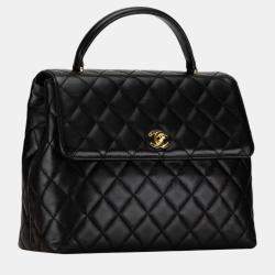 Chanel Black Lambskin Kelly Top Handle