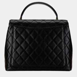 Chanel Black Lambskin Kelly Top Handle