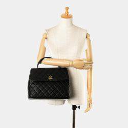 Chanel Black Lambskin Kelly Top Handle