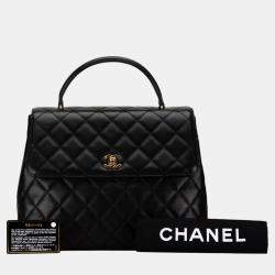 Chanel Black Lambskin Kelly Top Handle