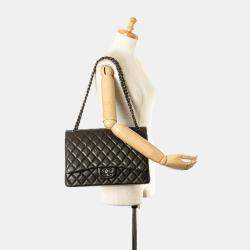 Chanel Black Maxi Classic Lambskin Double Flap