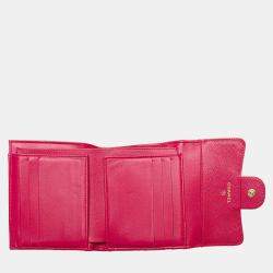 Chanel Pink Caviar Leather Compact Flap Wallet