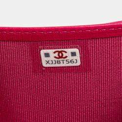 Chanel Pink Caviar Leather Compact Flap Wallet