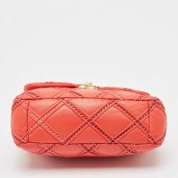 Chanel Red Quilted Wild Stitch Leather Medium 19 Flap Bag